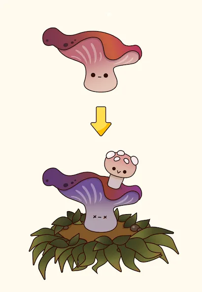 Mushroom Stories Clicker MOD APK на Android — Безлимитные монеты и ускоренный прогресс — скриншот 4