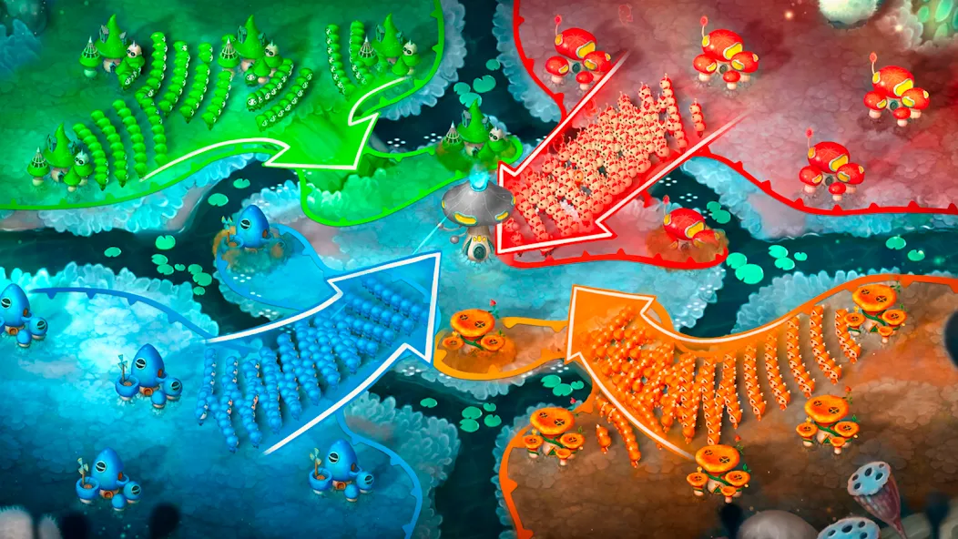 Mushroom Wars 2: RTS Strategy — Взломанная версия (Безлимитные ресурсы и открыты все уровни) — скриншот 4 Mushroom Wars 2: RTS Strategy — Взломанная версия (Безлимитные ресурсы и открыты все уровни) — скриншот 4
