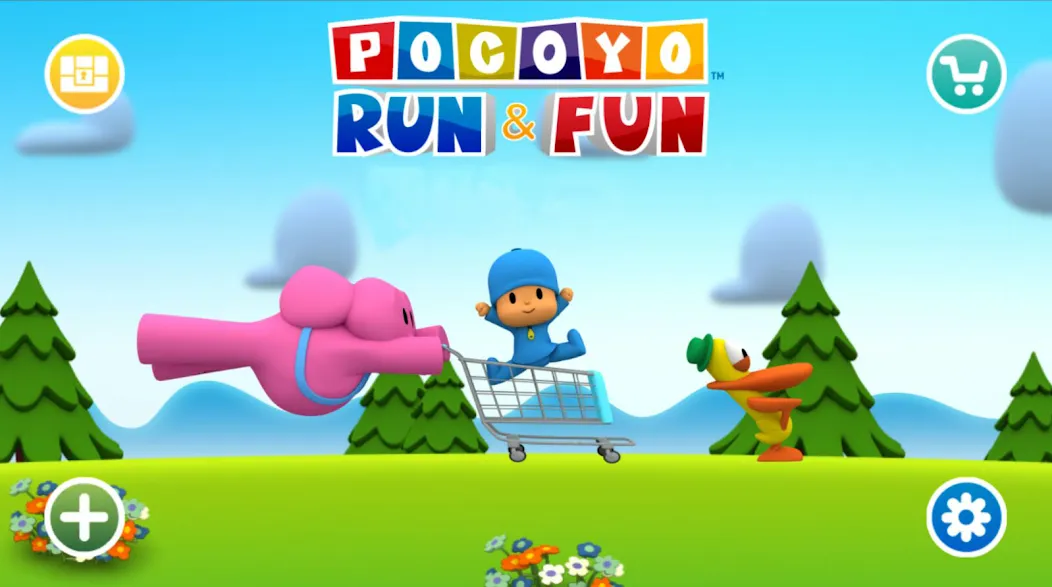 Pocoyo Run & Fun: Cartoon Jump MOD — Без рекламы и бесконечные жизни на Андроид — скриншот 1