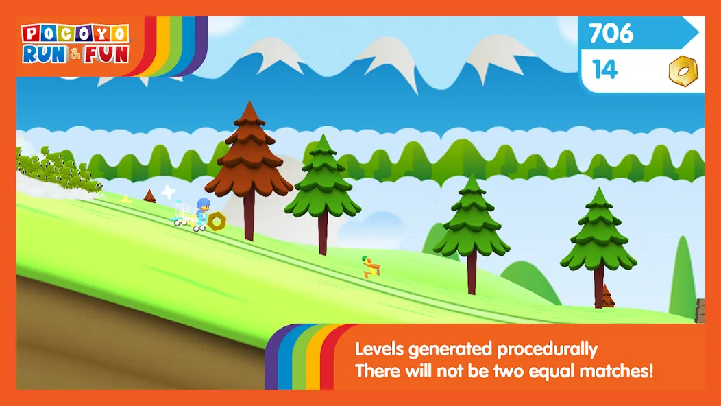 Pocoyo Run & Fun: Cartoon Jump MOD — Без рекламы и бесконечные жизни на Андроид — скриншот 2