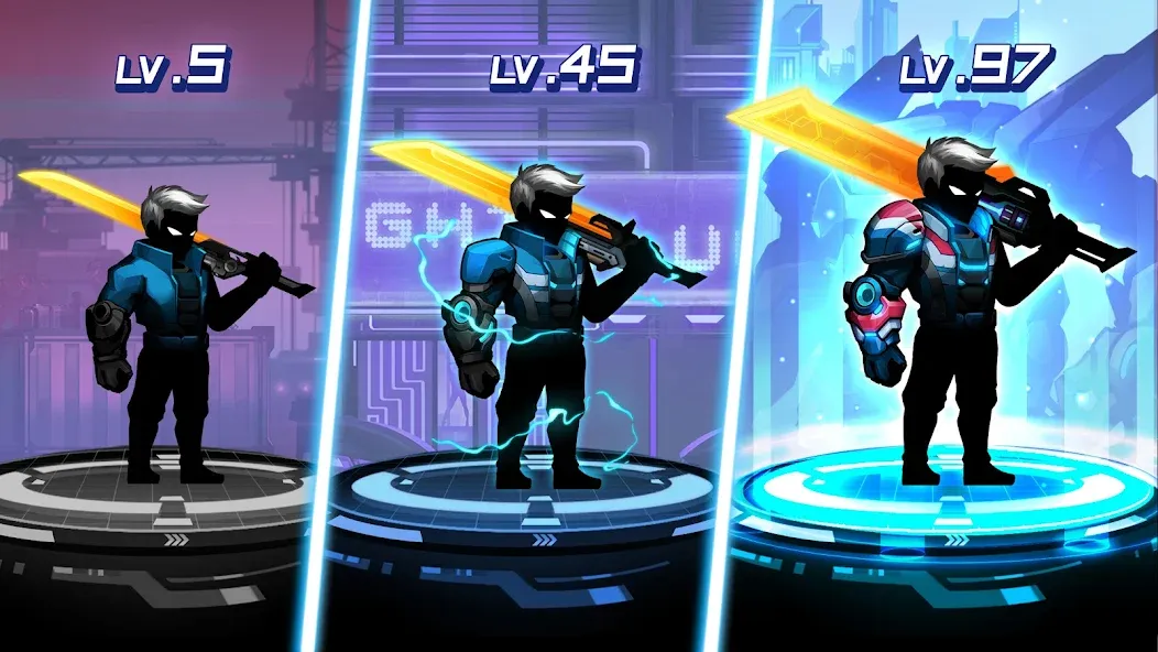 Скачать Cyber Fighters: Offline Game с модом — Безлимитные деньги и оружие — скриншот 4
