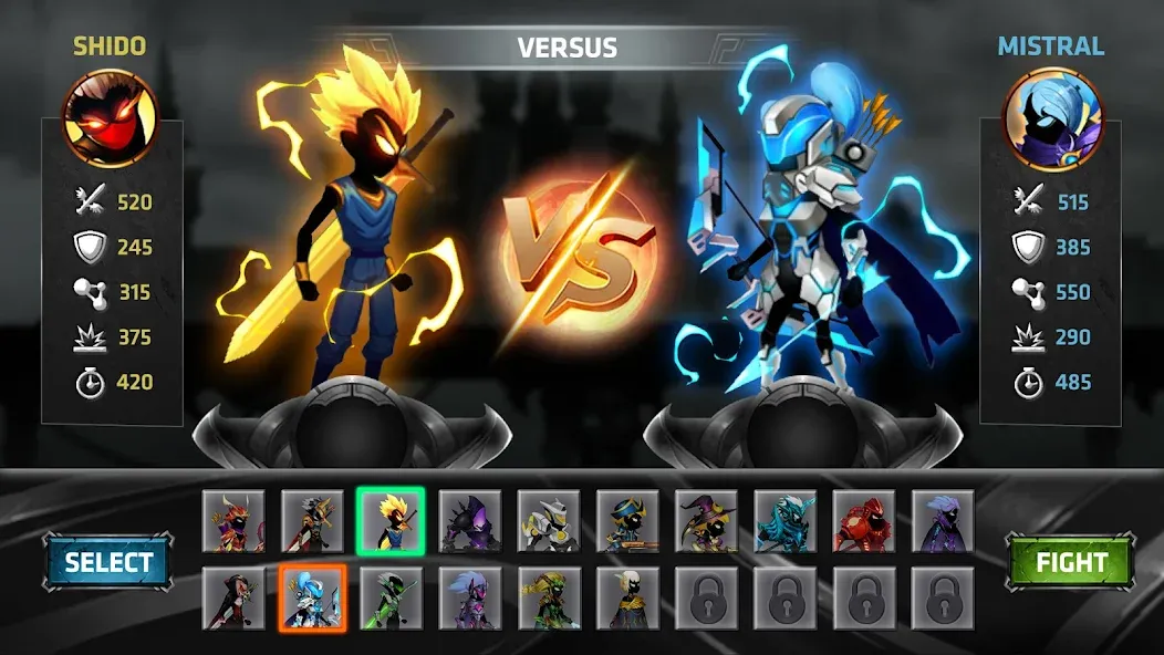 Stickman Legends Offline Games (Мод Безлимитные деньги и мощное оружие) — скриншот 2 Stickman Legends Offline Games (Мод Безлимитные деньги и мощное оружие) — скриншот 2
