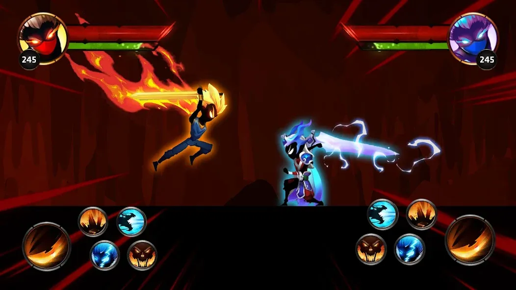 Взломанная Stickman Legends Offline Games на Андроид — Без рекламы и много денег — скриншот 1