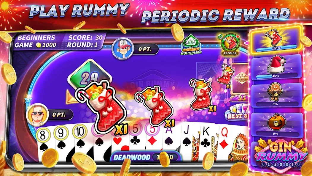 Взлом Gin Rummy Online & Offline — Открыты все функции без рекламы — скриншот 1