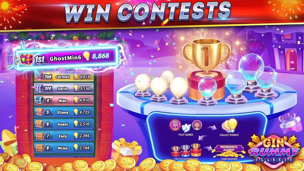 Взлом Gin Rummy Online & Offline — Открыты все функции без рекламы — скриншот 2