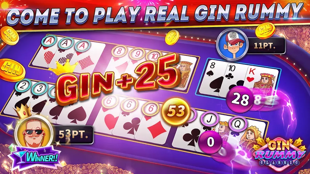 Взлом Gin Rummy Online & Offline — Открыты все функции без рекламы — скриншот 5