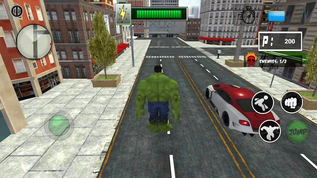Monster Superhero: Green Fight MOD — Безлимитные деньги и здоровье на Андроид — скриншот 2