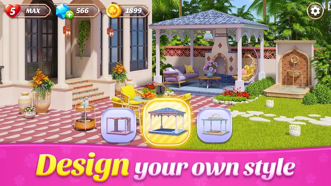 Space Decor : Villa (Мод Безлимитные деньги и все предметы) — скриншот 2