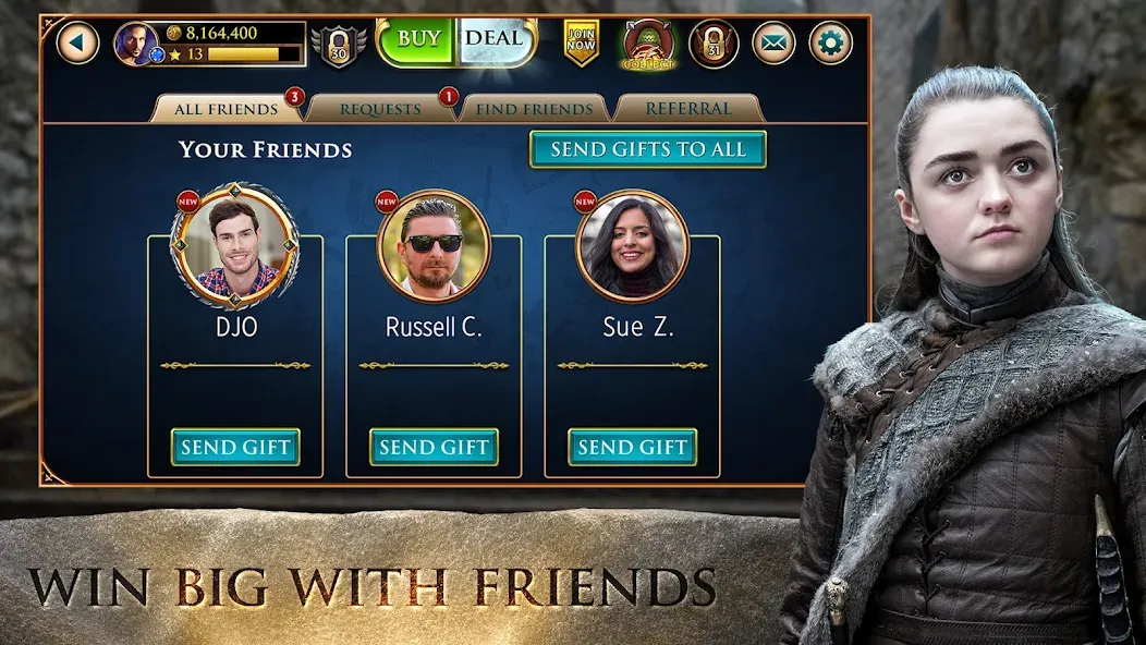 Game of Thrones Slots Casino — Безлимитные монеты и бесплатные вращения — скриншот 3