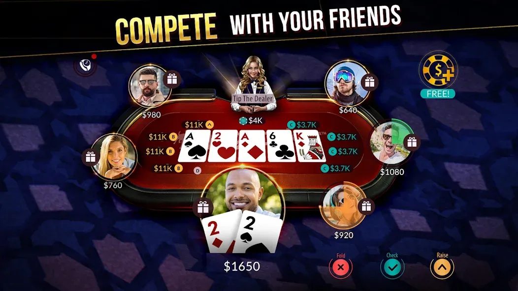 Zynga Poker ™ – Texas Holdem — Безлимитные фишки и деньги — скриншот 3 Zynga Poker ™ – Texas Holdem — Безлимитные фишки и деньги — скриншот 3