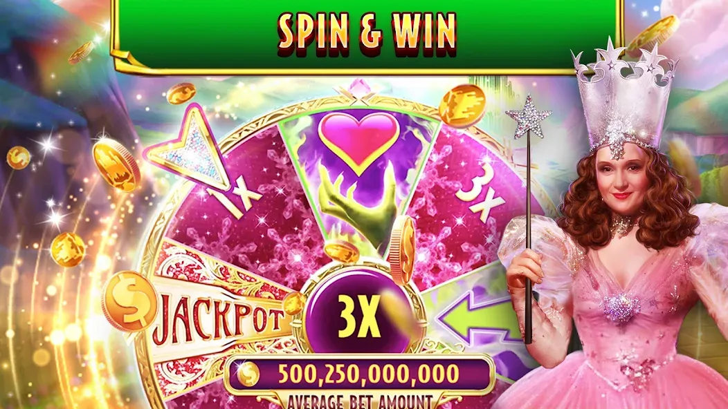 Wizard of Oz Slots Games на Андроид — Мод Безлимитные монеты и бесплатные вращения — скриншот 4