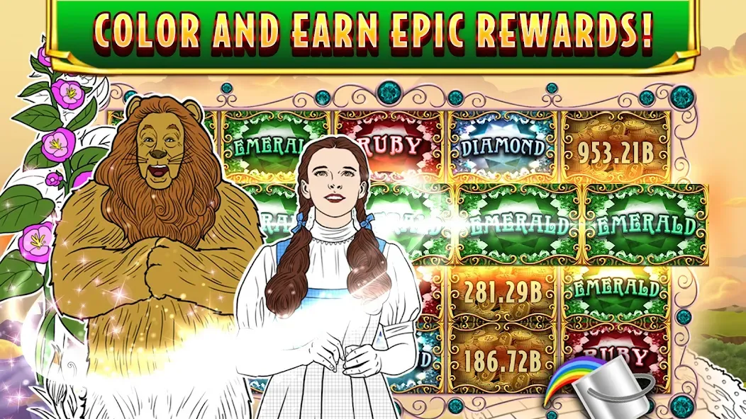 Wizard of Oz Slots Games на Андроид — Мод Безлимитные монеты и бесплатные вращения — скриншот 5