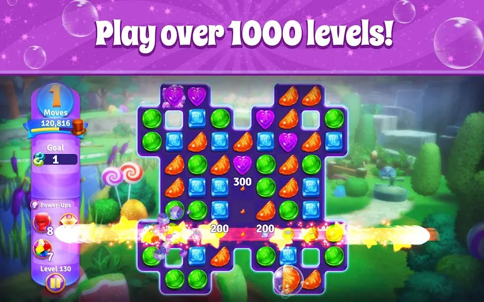 Wonka's World of Candy Match 3 — Мод: Безлимитные жизни и монеты — скриншот 3
