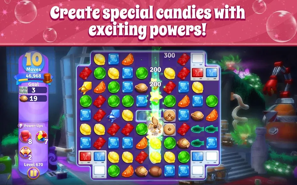 Wonka's World of Candy Match 3 — Мод: Безлимитные жизни и монеты — скриншот 4