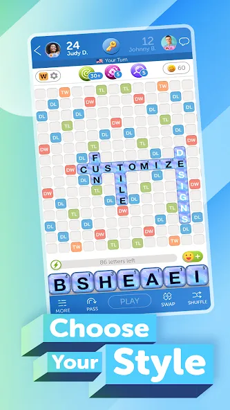 Words With Friends 2 Word Game MOD — Безлимитные подсказки и ходы на Андроид — скриншот 5