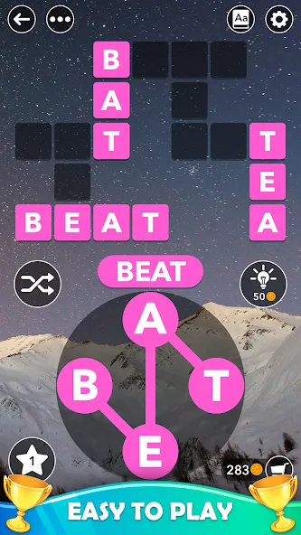 Взломанная Word Cross: Offline Word Games на Андроид — Без рекламы и все уровни открыты — скриншот 2