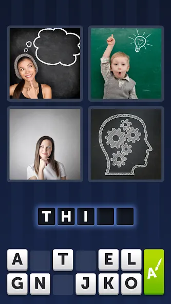 4 Pics 1 Word (Мод Безлимитные подсказки и открыты все уровни) — скриншот 1