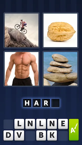 4 Pics 1 Word (Мод Безлимитные подсказки и открыты все уровни) — скриншот 2