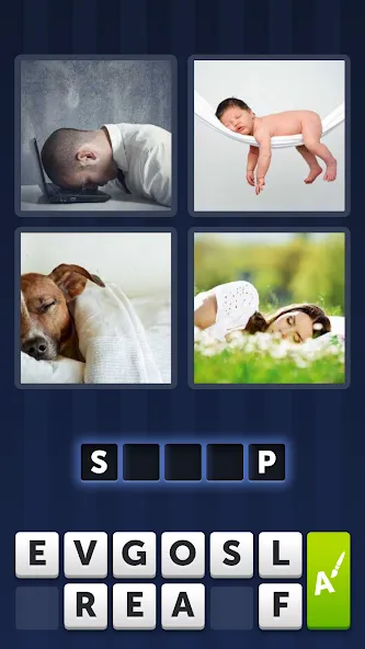 4 Pics 1 Word (Мод Безлимитные подсказки и открыты все уровни) — скриншот 5