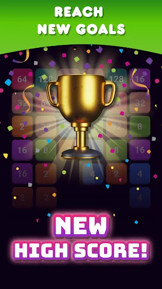 2048: Puzzle Game! Merge Block — Без рекламы и подсказки доступны — скриншот 3