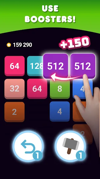 2048: Puzzle Game! Merge Block — Без рекламы и подсказки доступны — скриншот 4