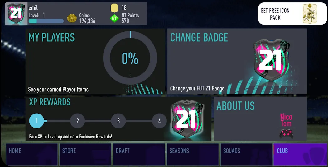 NT 21 Draft + Pack Opener MOD APK — Безлимитные деньги и паки открыты — скриншот 3