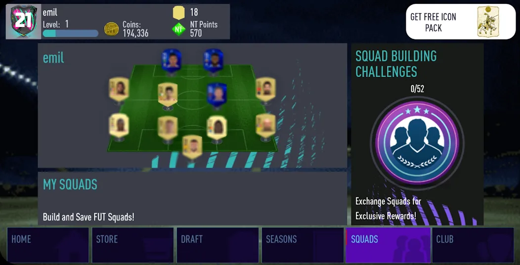 NT 21 Draft + Pack Opener MOD APK — Безлимитные деньги и паки открыты — скриншот 5