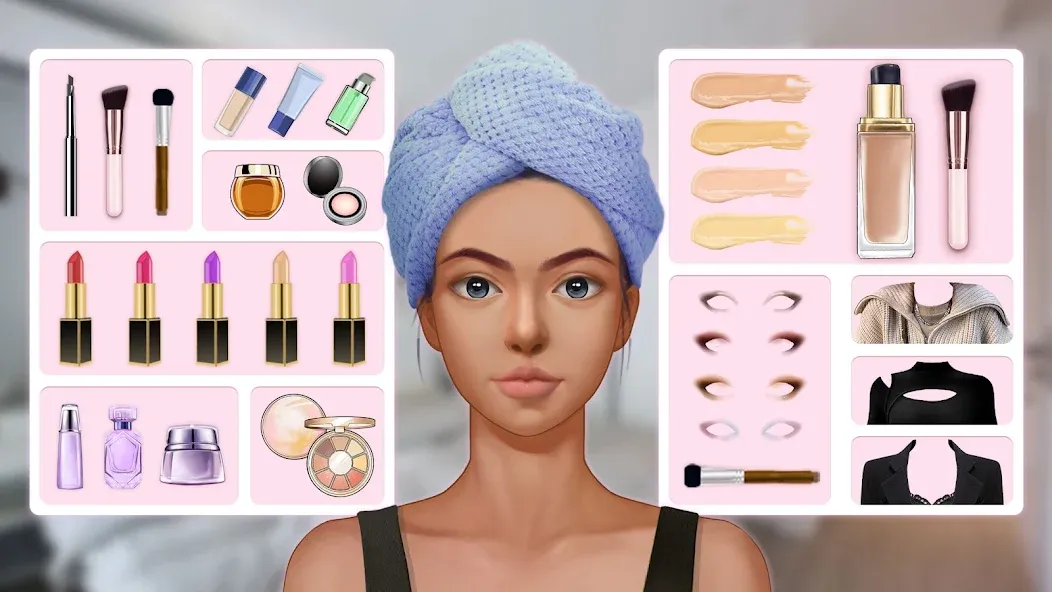 Makeup Stylist: Makeup Game (Мод Безлимитные монеты и все образы открыты) — скриншот 1