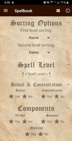 Скачать взломанную D&D Spellbook 5e — Все заклинания разблокированы — скриншот 2