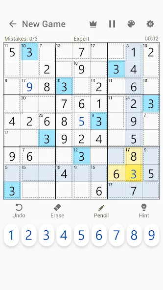 Killer Sudoku - Sudoku Puzzles MOD APK — Подсказки и все уровни открыты — скриншот 3 Killer Sudoku - Sudoku Puzzles MOD APK — Подсказки и все уровни открыты — скриншот 3