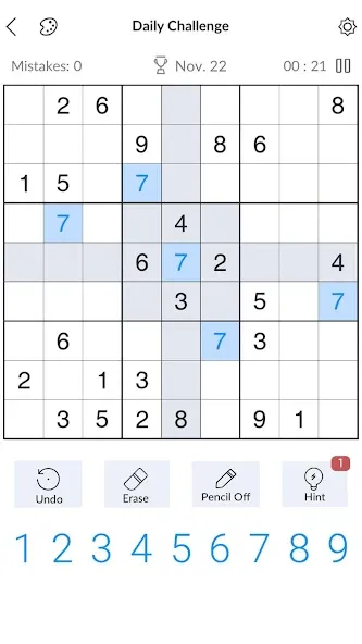 Sudoku - Classic Sudoku Puzzle Mod APK Подсказки и все уровни открыты — Скачать на Андроид — скриншот 1