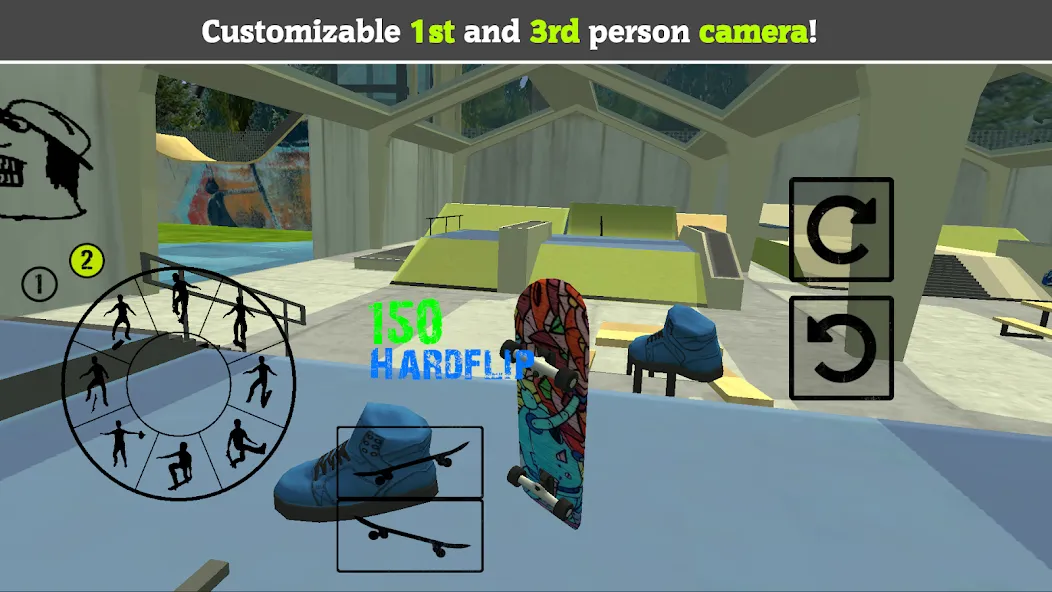 Скачать Skateboard FE3D 2 MOD APK — Безлимитные деньги и все трюки открыты — скриншот 3 Скачать Skateboard FE3D 2 MOD APK — Безлимитные деньги и все трюки открыты — скриншот 3