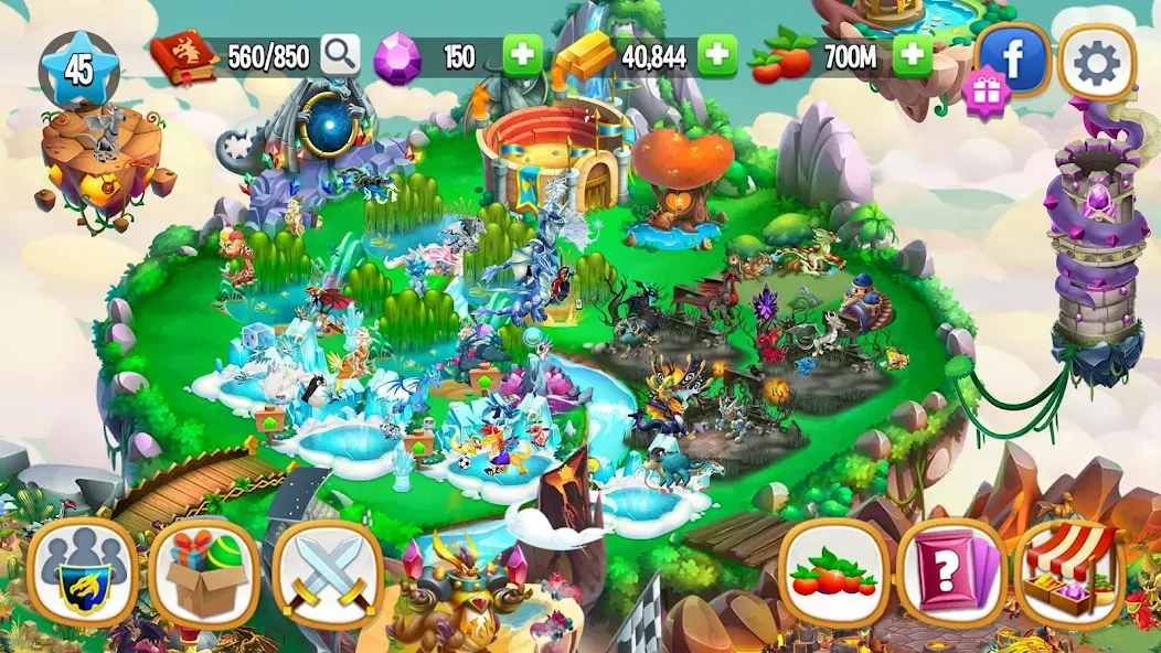 Dragon City: Mobile Adventure MOD APK — Безлимитные деньги и драконы — скриншот 4