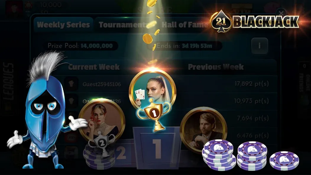 Взломанная BlackJack 21 - Online Casino на Андроид — Безлимитные фишки и бонусы — скриншот 4