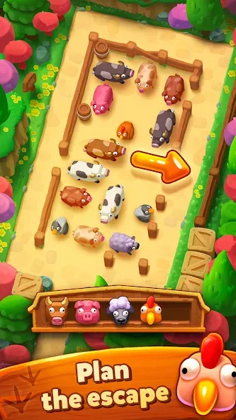 Farm Jam: Animal Parking Game — Взломанная версия (Безлимитные монеты и все уровни) — скриншот 4