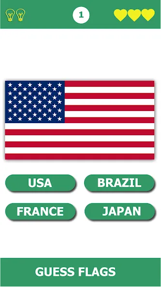 Flag Quiz Gallery: Quiz, Guess MOD APK — Открыты все флаги и уровни — скриншот 1