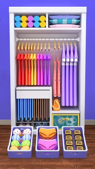 Скачать Fill the Closet: Organize Game на телефон — Безлимитные деньги и все уровни — скриншот 2