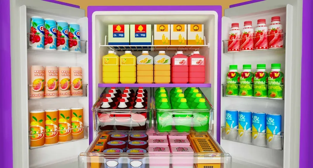 Взлом Fill Up Fridge：Organizing Game — Безлимитные монеты и открыты все уровни — скриншот 1