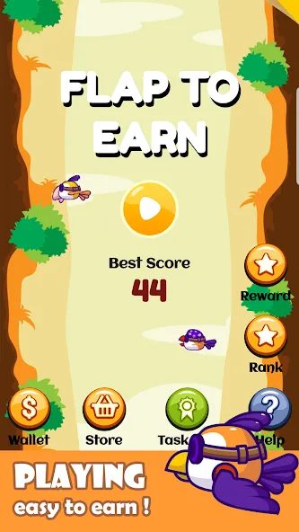 Flap To Earn на Андроид — Бесконечные монеты и быстрый полёт — скриншот 1