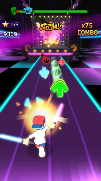 Скачать Blade Night : Rhythm Saber (Мод: Безлимитные жизни и все песни открыты) на Андроид — скриншот 3