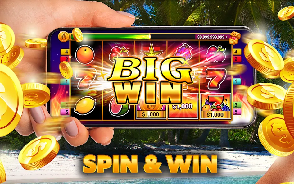 Скачать взломанную Casino Slots - Slot Machines — Бесконечные монеты и бесплатные вращения — скриншот 1