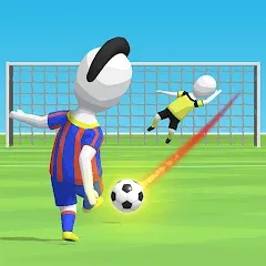 Взломанная Stickman Freekick: Soccer game на Андроид — Безлимитные деньги и все мячи открыты