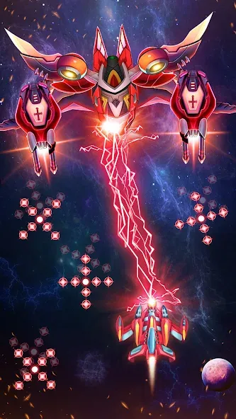 Galaxy Attack - Alien Shooter MOD APK — Безлимитные монеты и жизни — скриншот 4