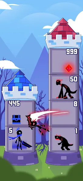 Hero Castle War: Tower Attack на Андроид — Мод Безлимитные деньги и открыты все уровни — скриншот 1