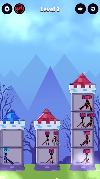 Hero Castle War: Tower Attack на Андроид — Мод Безлимитные деньги и открыты все уровни — скриншот 3