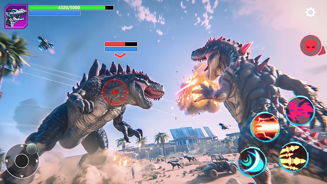 Mech War: Jurassic Dinosaur — Взломанная версия (Безлимитные деньги и мощные мехи) — скриншот 1