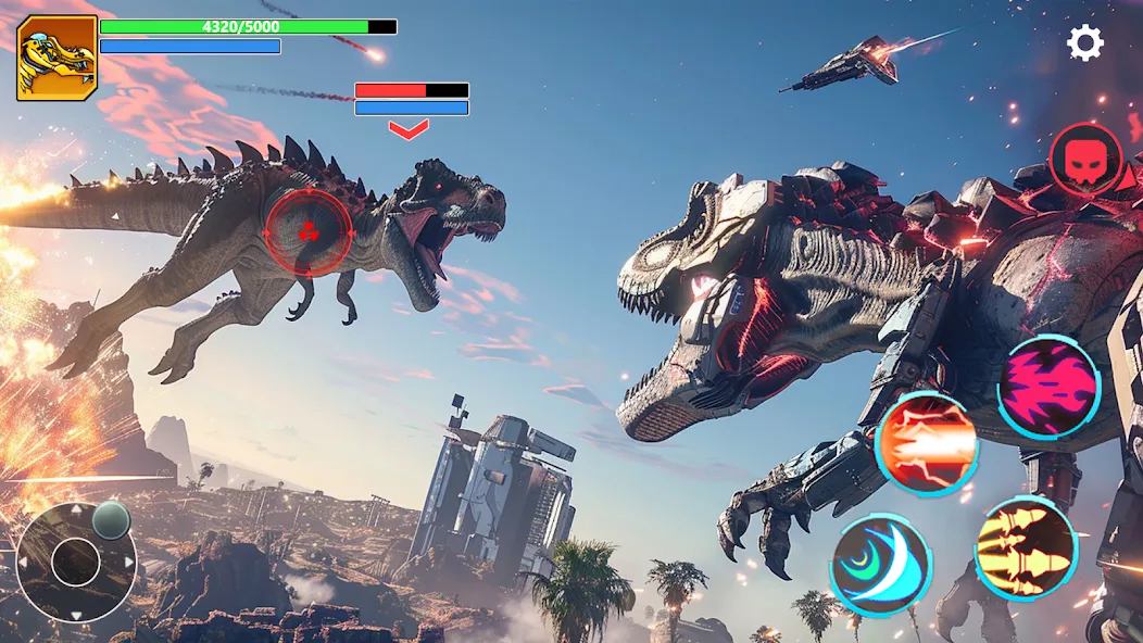 Mech War: Jurassic Dinosaur — Взломанная версия (Безлимитные деньги и мощные мехи) — скриншот 2