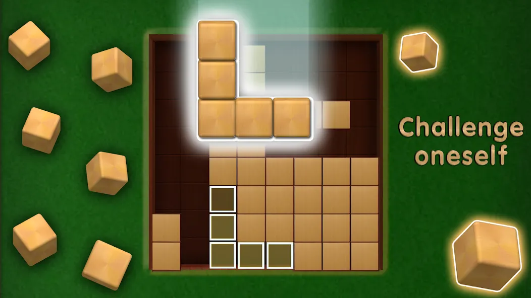 Wooden Cube Block Puzzle на Андроид — Мод Без рекламы и бесконечные подсказки — скриншот 3
