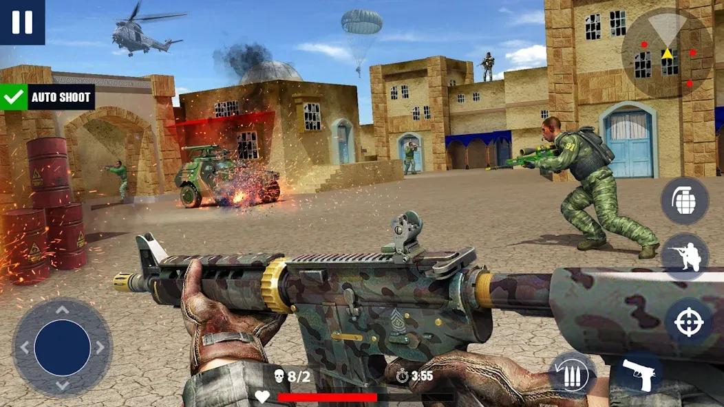 War Zone: Gun Shooting Games MOD — Безлимитные патроны и мощное оружие на Андроид — скриншот 3