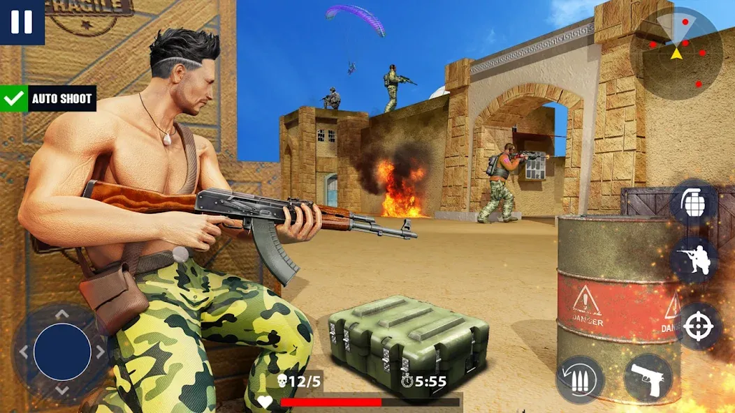 War Zone: Gun Shooting Games MOD — Безлимитные патроны и мощное оружие на Андроид — скриншот 4